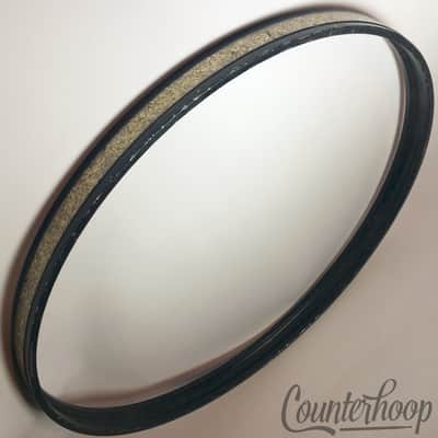 *Pearl 22"Silver Sparkle Black Metal Steel Bass Drum Hoop/Rim Vintage 60s Japan image 2