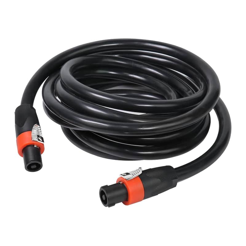 1 Pack 12 Feet Speakon To Speakon Cable - 4 Conductors, 12 Awg - 12Ft Studio Stage Nl4Fc Speak-On Male Cables - Pro Pa Dj Twist Lock Extension Wire image 1