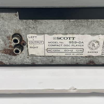 Scott CD Player Model-959DA 1986 Vintage Black Stereo Hi Fi SERVICED WORKING image 6
