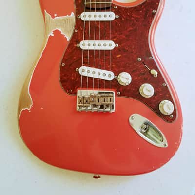 Loaded Custom Stratocaster body (relic) - Faded fiesta red image 1