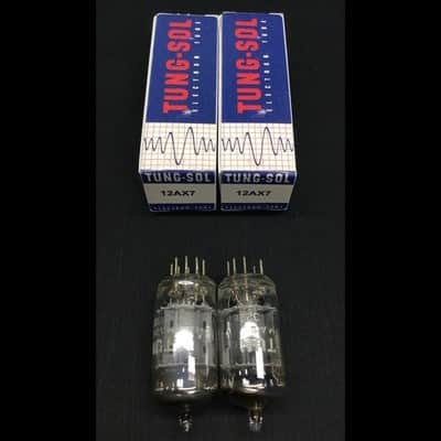 MATCHED PAIR TUNG SOL 12AX7 ECC83 Vintage LONG PLATE Vacuum Tubes 9.9531 image 3