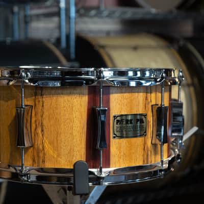 Pork Pie Striped Paduk Sap w/Chrome Hardware and Matching X-Click 14x6.5 Snare Drum image 3