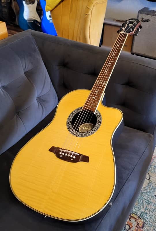 1990s Aria AMB-35 Natural - Composite Bowl-Back Acoustic Electric