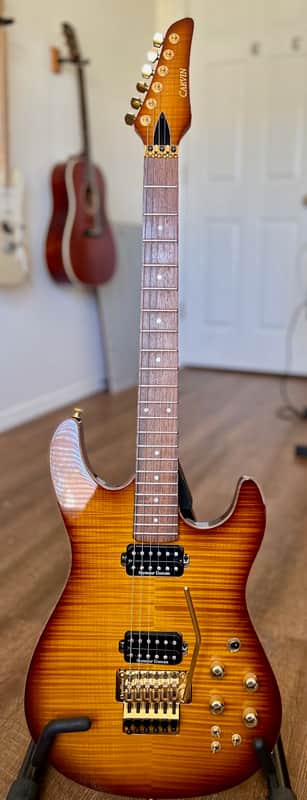 Carvin C66C 2011 Flame Maple Honeyburst w/ Floyd Rose HH Seymour Duncan Pickups image 1