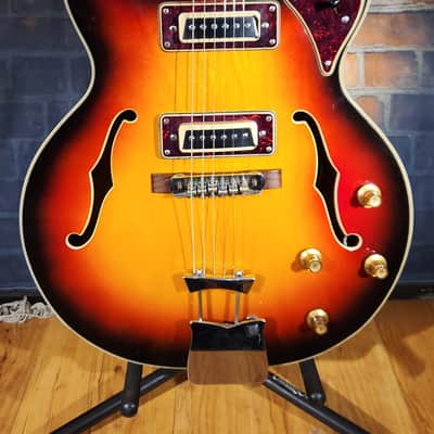 Vintage 1960s Ventura Semi-Hollow Electric Guitar Sunburst image 5