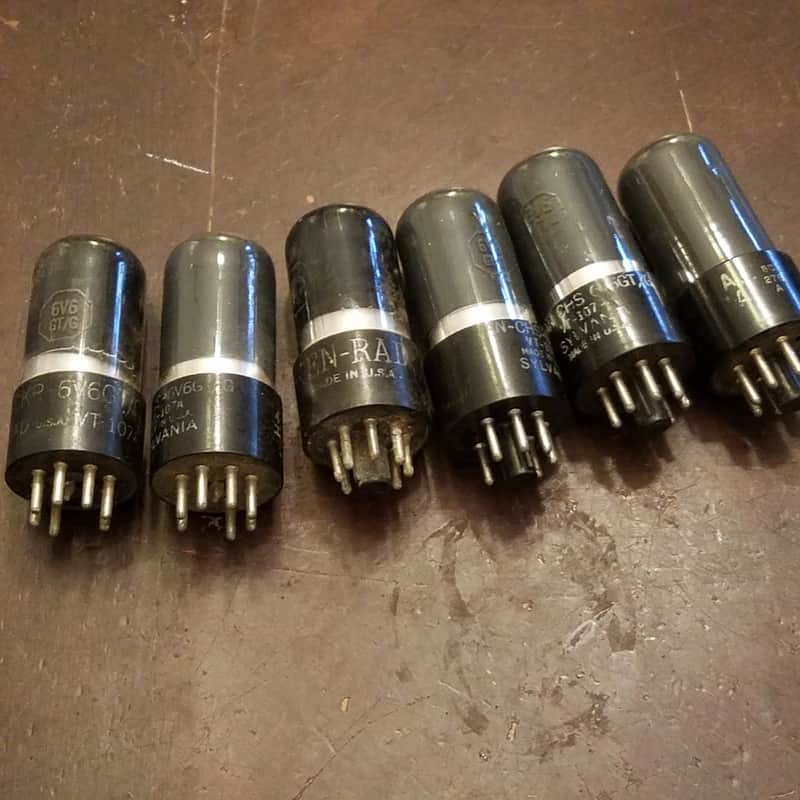 RCA etc. ONE (1) VT-107A Beam Power AT1000 TESTED Vacuum Tubes greyglass WWII era 6V6 Audio 1938-1946 image 1