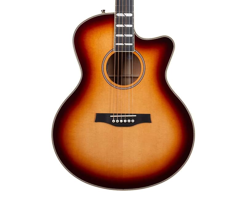 Godin Connaisseur MJ Maho Acoustic-Electric Guitar Mini-Jumbo - Sunsetburst image 1