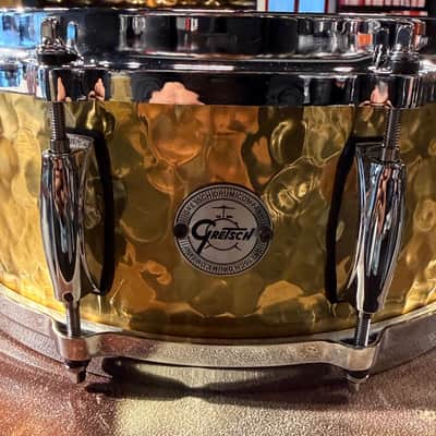 Gretsch S1-0514-BRH Full Range Series Hammered Brass 5x14" Snare Drum 2014 - Present - Hammered Brass image 2