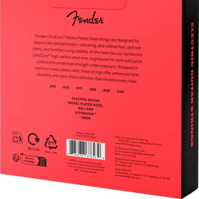 Fender 3-PACK 1250R Ultracore Electric Guitar Strings, NPS, Ball End, Reg 10-46 image 3