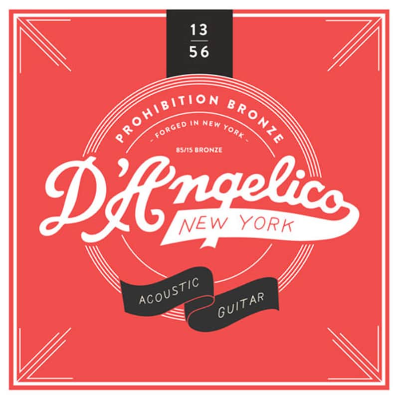 D'Angelico Prohibition Bronze Acoustic Guitar Strings - 13-56 image 1