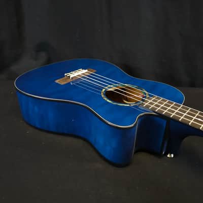 New Lanikai Acoustic Electric Baritone Ukulele QM-BLCEB w/Case image 6