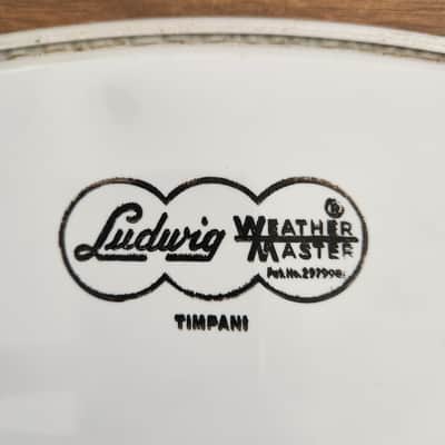 NOS Ludwig Weathermaster 28" Timpani Drum Head Smooth White 1960s Script Cloud Stamp Bild 2