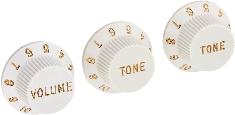 Fender Stratocaster Knobs White (Volume Tone Tone) (3) image 1