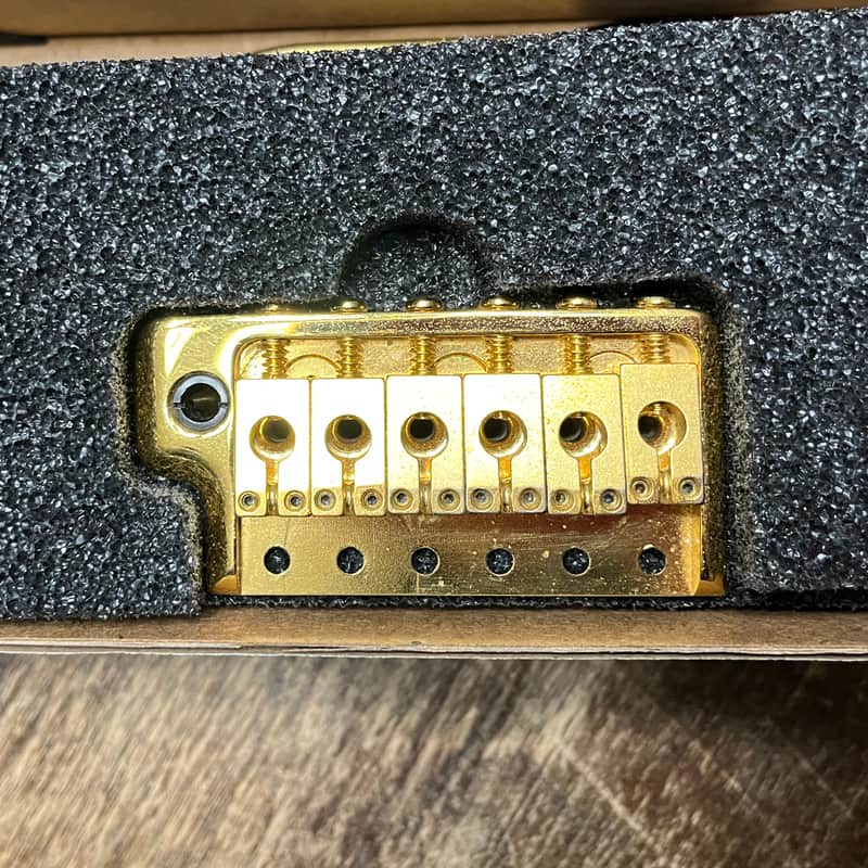 PRS Machined Patented Tremolo Gold Phase II bridge assembly image 1
