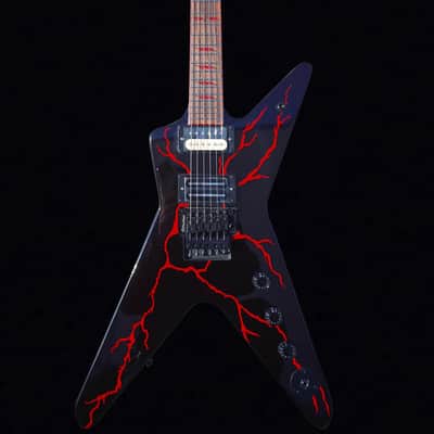 Firefly FFVX Electric Guitar – Red Lightning Finish – Neck-Through – Mint – Floyd Tremolo image 1