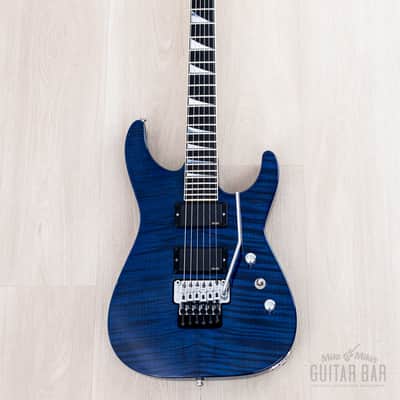 2003 Jackson USA Select Dinky DK1 Trans Blue Flame Top w/ EMG, Floyd Rose & Case image 2