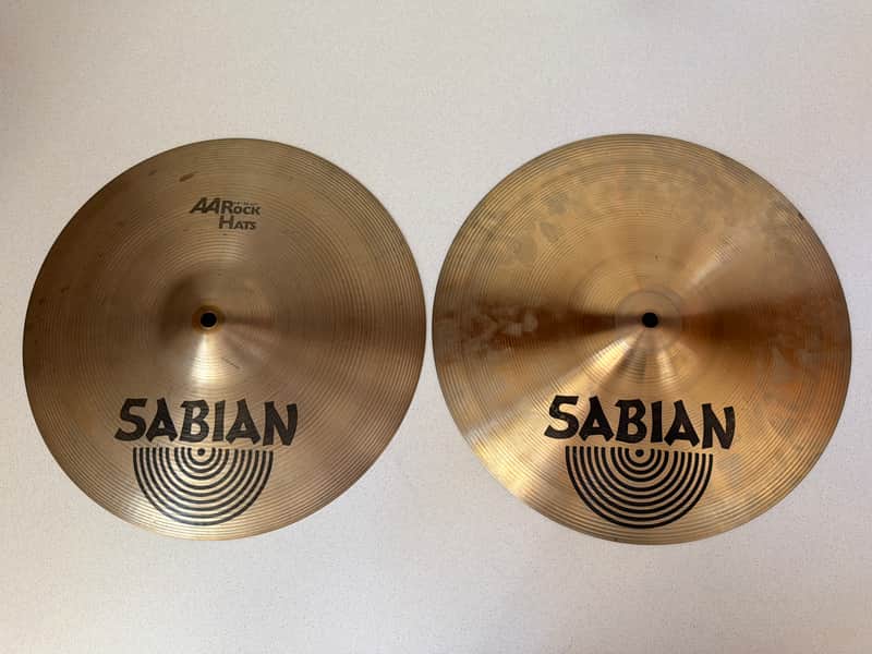 Sabian 14" AA Rock Hi-Hat Cymbals (Pair) 1985 - 2001 - Natural image 1
