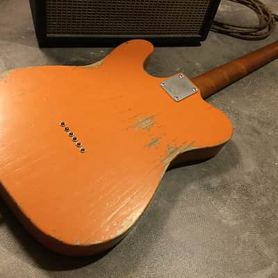 USA Relic Tele Style Electric Guitar Road Worn Orange by Nate's Relic Guitars image 4