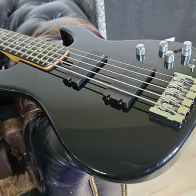 ESP Surveyor II 5 String Bass Black Ash Body EMG Music Man Stingray Pickup Active EQ Coil Tap for Precision Jazz PJ Tones MIJ Japan image 21