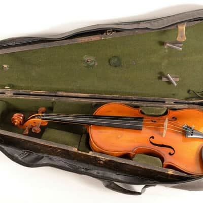 Old Vintage German Made 4/4 Master Violin Jacobus STAINER+Leather&Wooden Case~Video~ image 12