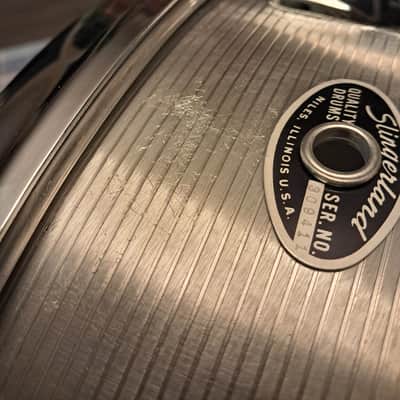 Slingerland No. 140 Student Model 5x14" Aluminum Snare Drum with Rapid Strainer 1967 - 1979 - Ribbed Aluminum image 8