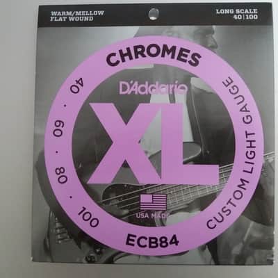 D'Addario ECB84 Chromes Bass Guitar Strings Custom Light 40-100 Long Scale - NEW! image 1
