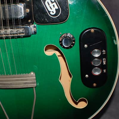 Video Demo 1966 JG Julio Giulietti Hollow Body GREEN 12 String Guitar Original Hard Shell Case image 3