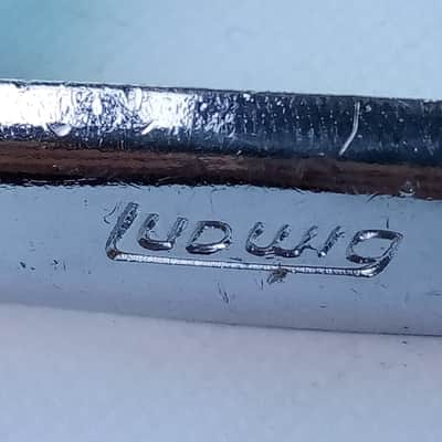 Ludwig 80s Block Logo Butt Plate Snare Drum Hardware Chrome Vintage USA P32 Part image 2