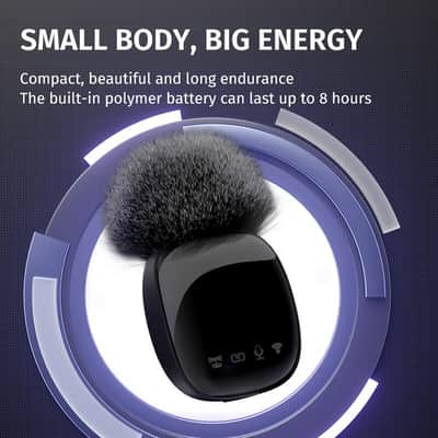 Wireless Lavalier Microphone HD Portable Audio Video Recording Mini Microphone for iPhone Android Live Gaming Phone Microphone image 3