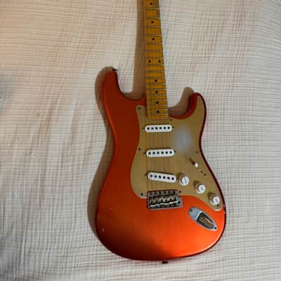 Fender Fender Custom Shop 55 Dual-Mag Stratocaster Journeyman Relic Maple Fingerboard Limited-Edition Electric Guitar Super Faded Aged Candy Apple Red 2019 - Super faded aged candy apple red image 3