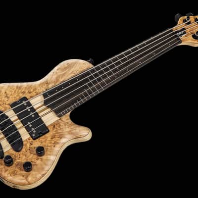Mayones Cali 5 Fretless Mini Bass Eye Poplar - Trans Natural Matt image 2