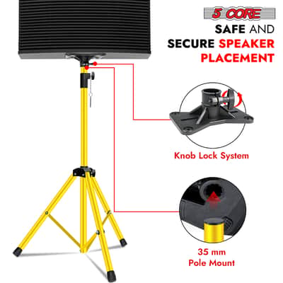 5 Core Speaker Stand Height Adjustable 72" Heavy Duty PA DJ Tripod Studio Monitor Stands image 4