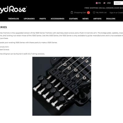 Floyd Rose 1500 Series Hot Rod 7-String Tremolo System - GOLD | W/ Locking Nut | image 4