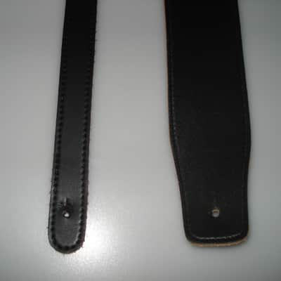 New Black Leather Guitar Strap image 5