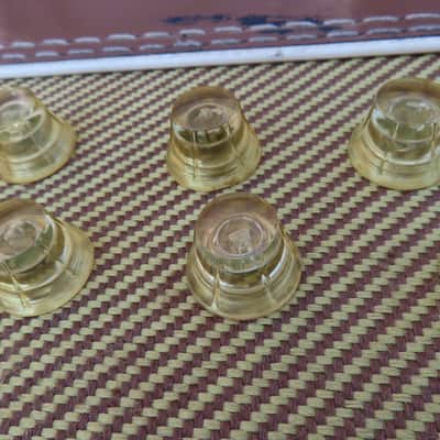 HARMONY SILVERTONE 1950's 60's CUPCAKE GOLD KNOB SET of 6 MINT ORIGINAL! image 3