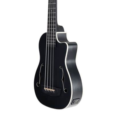 Kala UBASS-JYMN-BK-FS Black Journeyman Acoustic-Electric U-Bass With F-Holes Ukelele Bass Guitar image 4