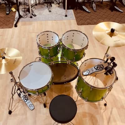 Tama ST52H5CLGS- Stagestar 5-pc Drum Kit W/ Hardware, Throne, Cymbals. Complete Set - Lime Green Sparkle image 3