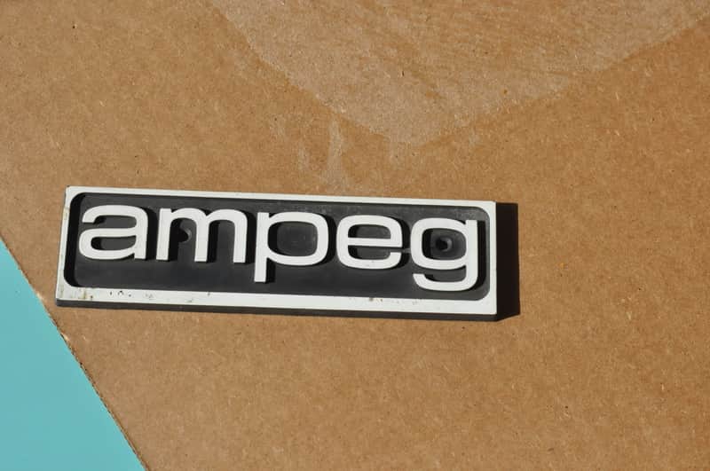 Ampeg SVT Logo Badge. White on black plastic. No screws. Original vintage part. image 1