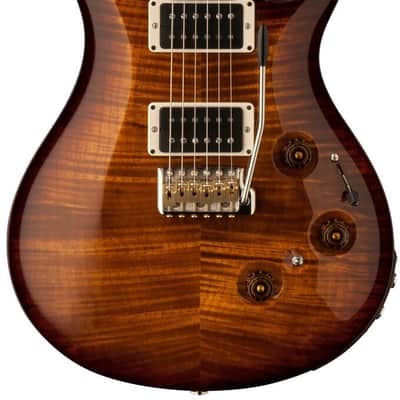 PRS Paul Reed Smith Custom 24 Piezo Pattern Regular Electric Guitar (with Case), Black Gold Wrap Burst image 2
