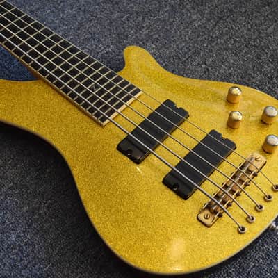 Galveston Zz 5 String Bass Gold Sparkle image 1
