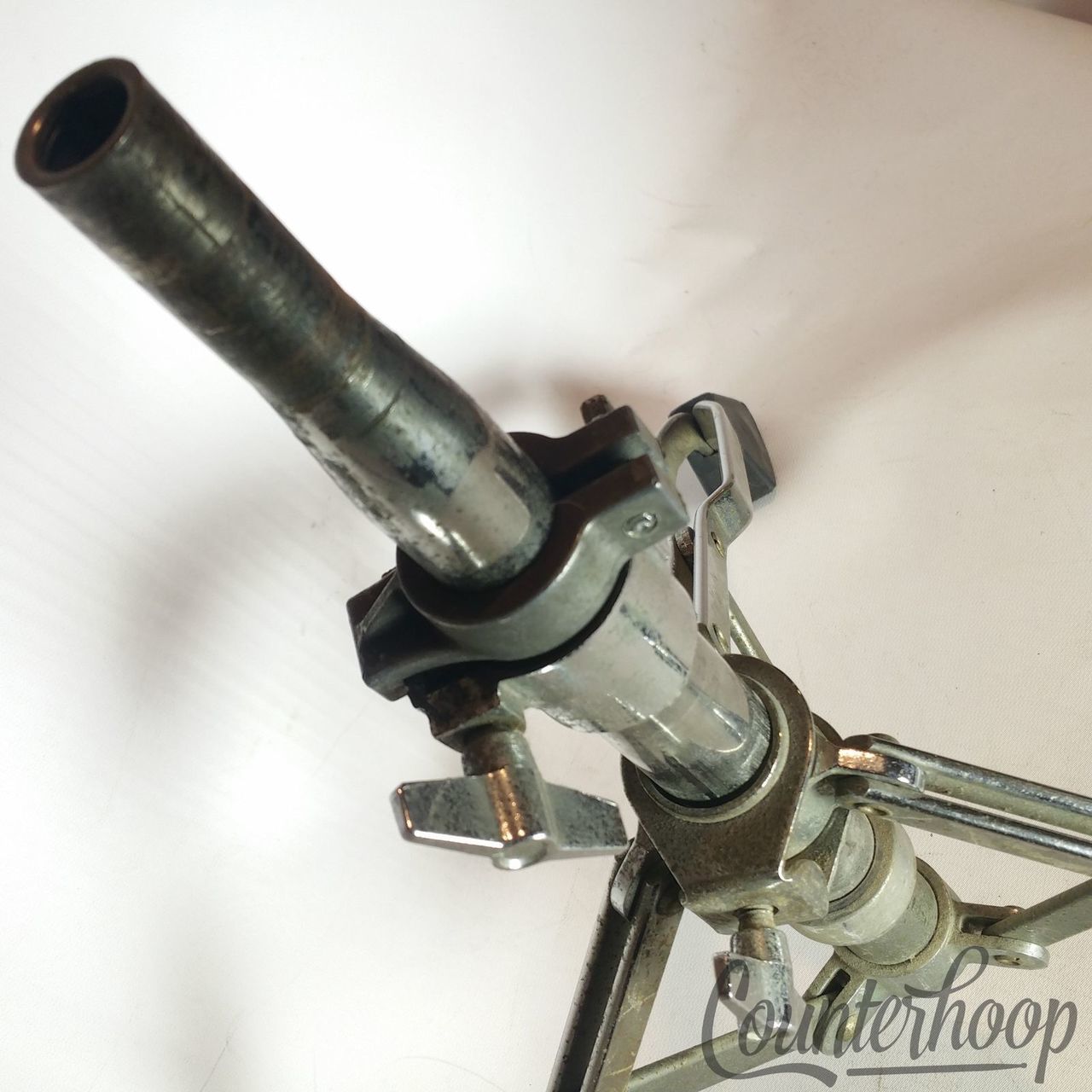Pearl Drum Set Throne Tripod Base Parts Double Braced Heavy Duty Chrome Japan* — main photograph