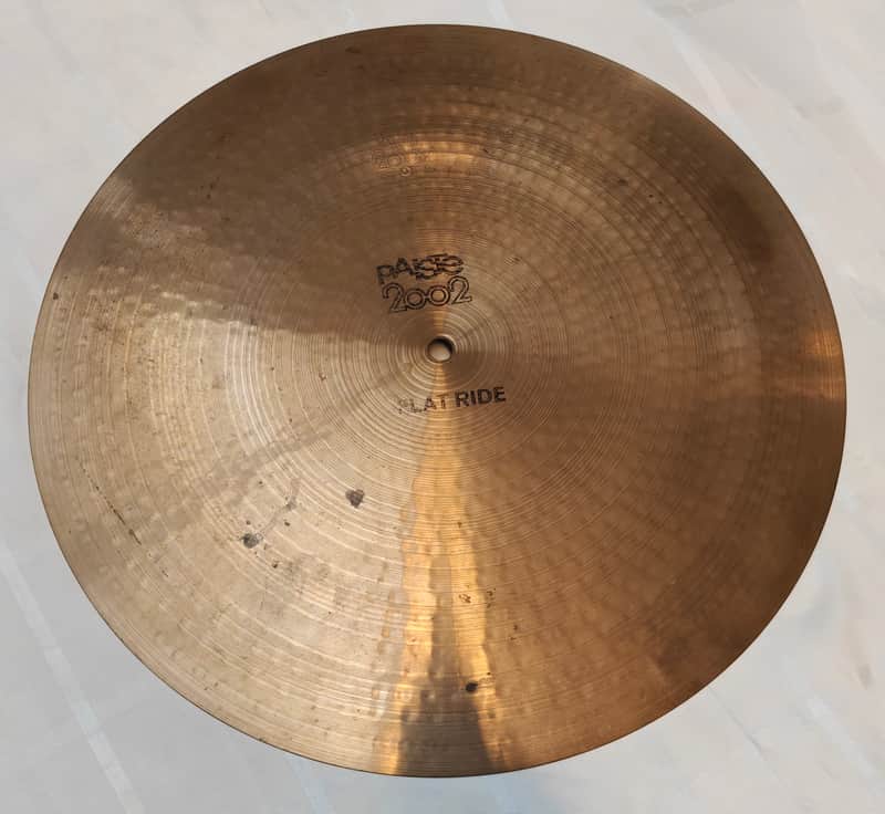 Vintage Paiste 2002 18" Flat Ride Becken Black Label 70s Cymbal Rarität Top image 1