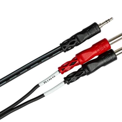 HOSA CMP-153 3' Stereo Breakout, 3.5 Mm TRS To Dual 1/4 In TS image 1