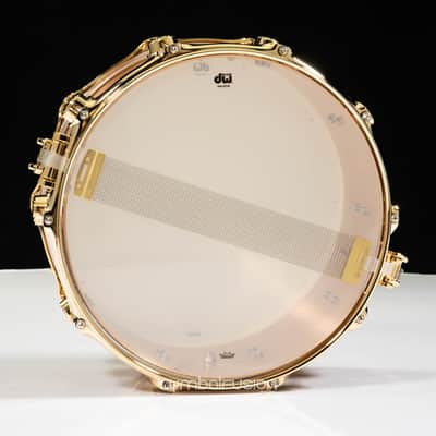 DW Knurled Bronze 6.5x14 Snare Drum w/Gold HW image 4