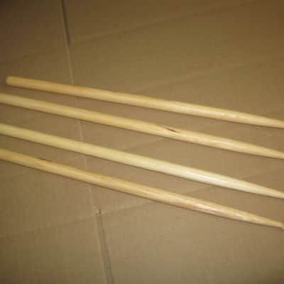 TWO new pairs (no packaging) near A+ Musician's Gear Hickory Drumsticks similar in size & head to Promark Finesse 718: small round tip, Length: 16 1/4" / 412.8mm, Diameter: .551" / 14mm, satin finish (plain, meaning NO graphics / NO paper sleeve) image 4