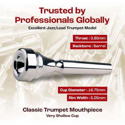 Denis Wick Classic Trumpet Mouthpiece Silver Plated, 5882-3E - Barrel Backbore for Balanced Airflow and Tone - Trumpet Accessories for Effortless Articulation 16.75 x 5.05 x 3.8mm image 4