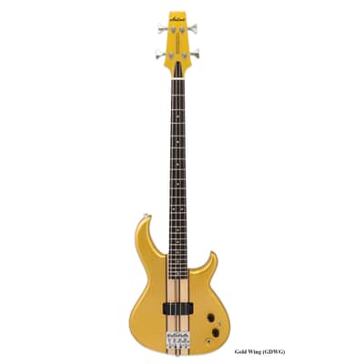 Aria SB-700-GDWG Pro II Ash Body Cutaway Maple/Walnut 7ply Neck 4-String Gold Wing Bass Guitar image 1