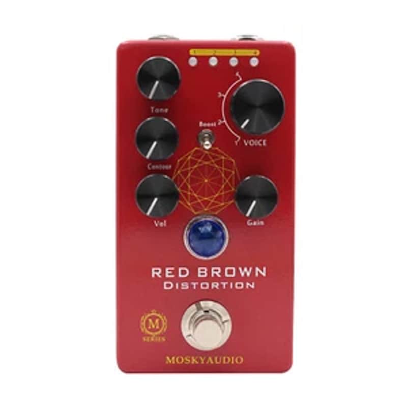 New MOSKYaudio RED BROWN Distortion Guitar Bass Effect Pedal 4-Mode imagen 1