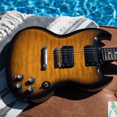Greco SS-90 - Brown Sunburst - Killer SG w Quilt Flamed Top/Back - Made in Japan - Pro Set Up w Perfect Frets/Action/Intonation! image 1