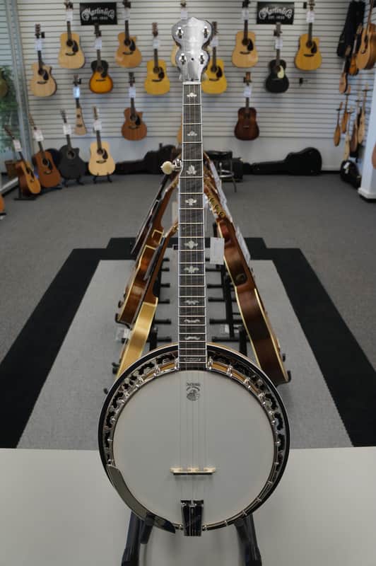 Deering White Lotus 5-String Banjo Natural image 1